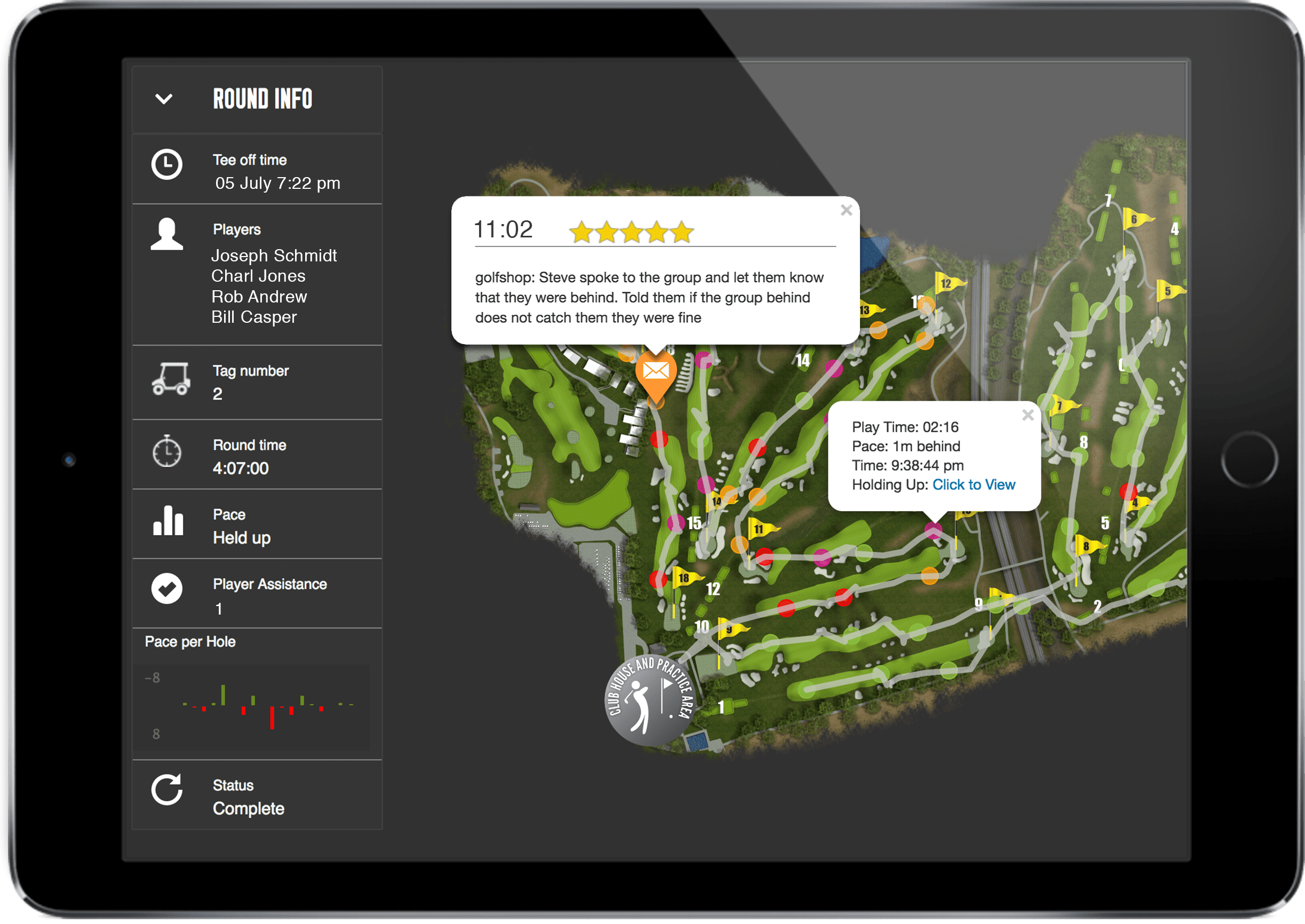 trackmap round info | golf tee time reservation software